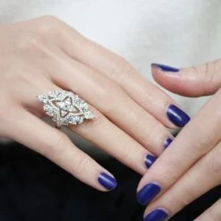 Antoinette Ring White Gold Plated -Lustre Jewelry Shop 14308 3 1