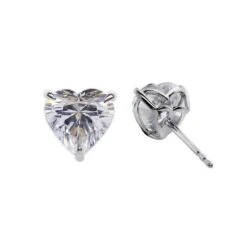 Camden Heart Studs White Gold -Lustre Jewelry Shop 20102 2 b 1