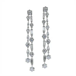 Harmony Drop Earrings White Gold Plated -Lustre Jewelry Shop 21928 1 a