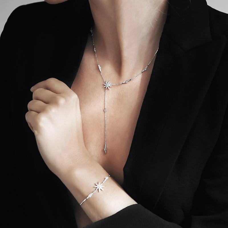 Mimosa Necklace White Gold Plated 16 Mimosa Necklace White Gold Plated - Image 14