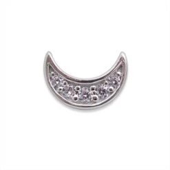 Moon Stud White Gold Plated 18 Moon Stud White Gold Plated -Lustre Jewelry Shop 23937 1 a 1