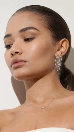 A-Lister Ear Jacket White Gold Plated -Lustre Jewelry Shop A LISTER 8D8D8D