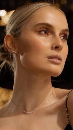 Abigail Studs White Gold Plated -Lustre Jewelry Shop ABIGAIL 1716ASJA LAETA NECKLACE