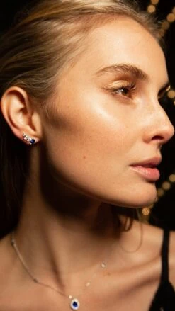 Abigail Sapphire Studs White Gold Plated -Lustre Jewelry Shop ABIGAIL SAPPHIRE STUDS SILVER ddoidi3