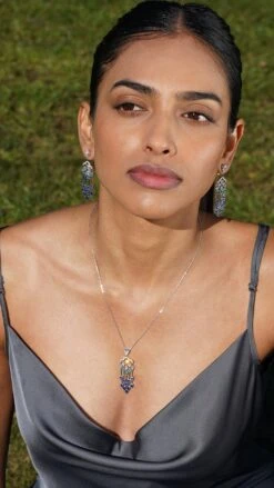 Alba Necklace Sapphire Rain White Gold Plated -Lustre Jewelry Shop ALBA RAIN JSJS33S d01de0c2 fef5 4db6 8a8b d3a71dd5450a