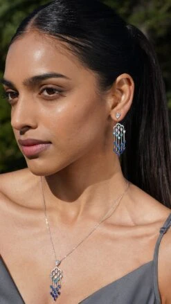 Alba Necklace Sapphire Rain White Gold Plated -Lustre Jewelry Shop ALBA RAIN S88SJSH33 6736c375 2964 4500 b2f3 86b004f3ab14