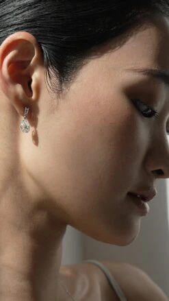 Alison Baguette Pear Drop Earrings 9K White Gold -Lustre Jewelry Shop ALISON BAGUETTE PEAR DROP EARRINGS DODO9S9S