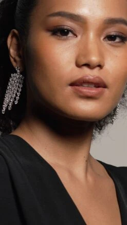 Amy Heart Chandelier Earrings White Gold Plated -Lustre Jewelry Shop AMYHEARTCHANDELIEREARRING13895