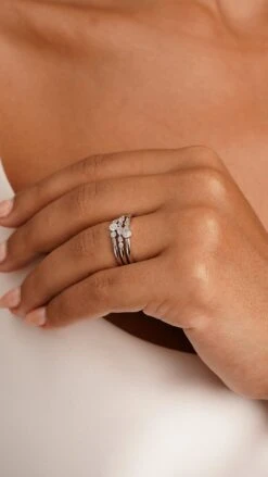 Andie Ring White Gold Plated -Lustre Jewelry Shop ANDIE MINDY MEADOW ISOSIO