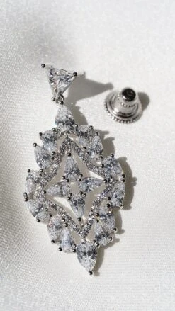 Antoinette Chandeliers White Gold Plated -Lustre Jewelry Shop ANTOINETTE CHANDELIERS WHITE GOLD PLATED 89DJK