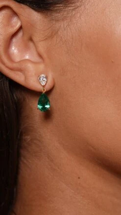 Arabella Emerald Earrings 18K Gold Vermeil 28 Arabella Emerald Earrings 18K Gold Vermeil -Lustre Jewelry Shop ARABELLA EMERALD EARRINGS 18K GOLD VERMEIL IO9SSS