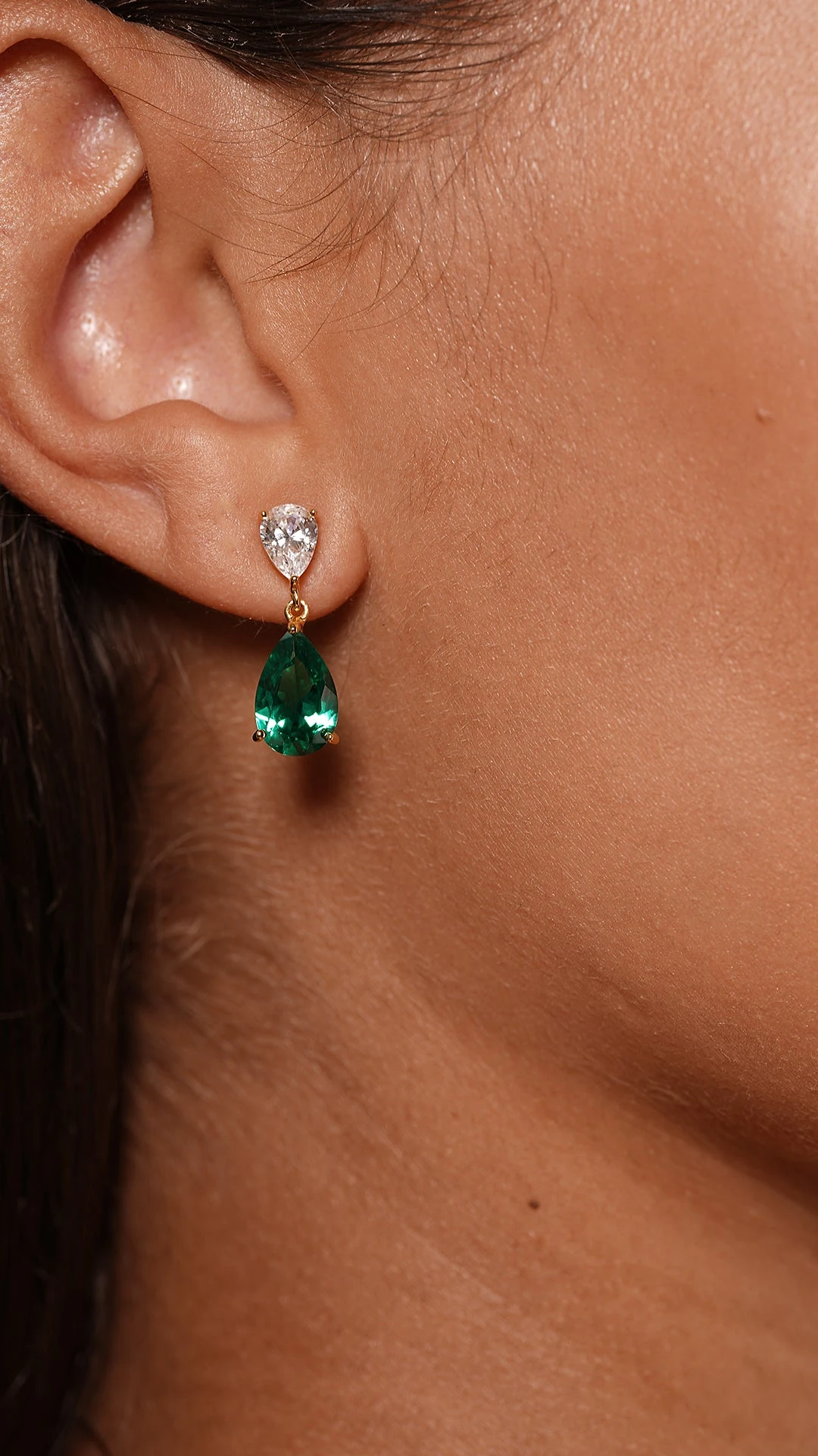 Arabella Emerald Earrings 18K Gold Vermeil 13 Arabella Emerald Earrings 18K Gold Vermeil - Image 11