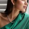 Taryn Gradient Line Necklace White Gold Plated -Lustre Jewelry Shop ARABELLA EMERALD EARRINGS 18K GOLD VERMEIL JADEN KLD