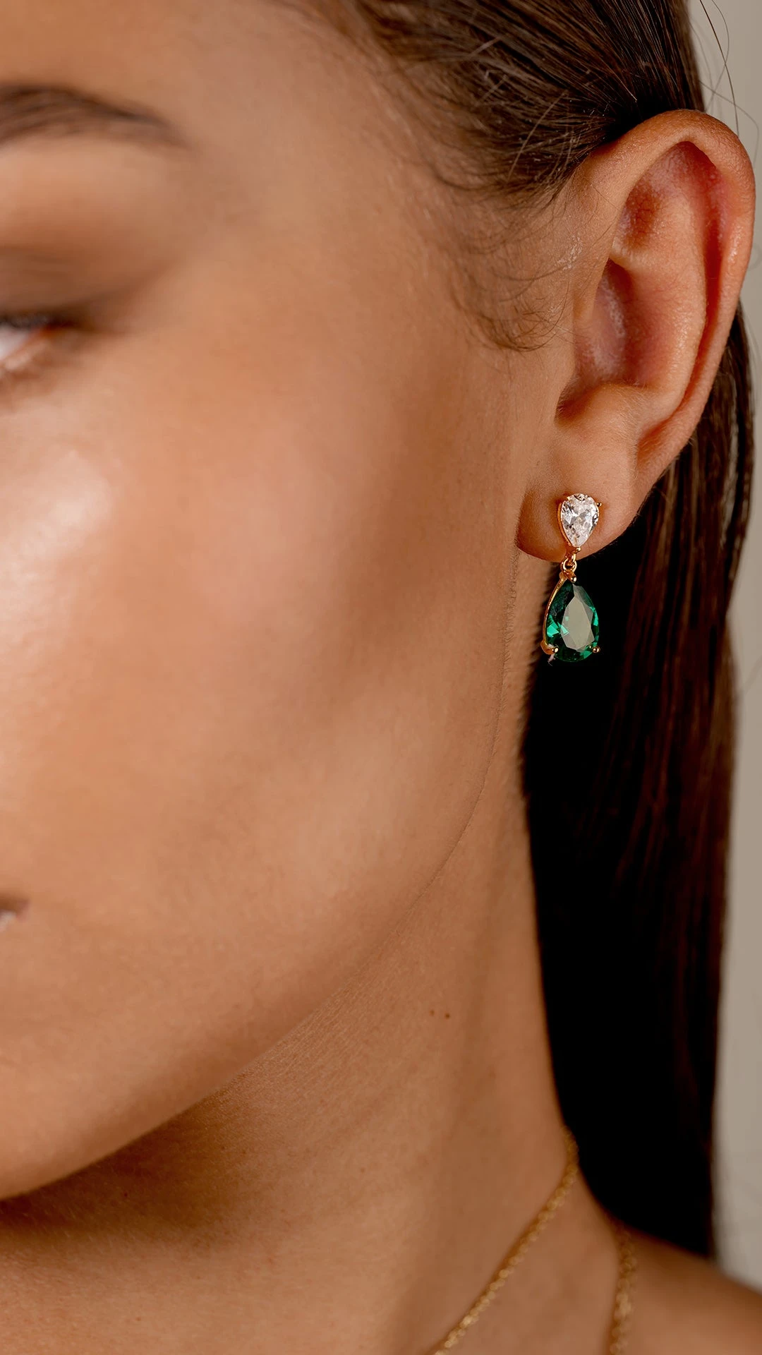 Arabella Emerald Earrings 18K Gold Vermeil 11 Arabella Emerald Earrings 18K Gold Vermeil - Image 9