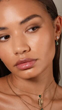 Arabella Emerald Earrings 18K Gold Vermeil 25 Arabella Emerald Earrings 18K Gold Vermeil -Lustre Jewelry Shop ARABELLA EMERALD EARRINGS 18K GOLD VERMEIL SABAL S98SS