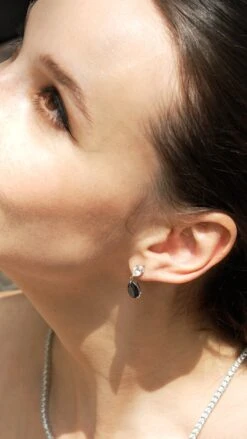 Arabella Sapphire Earrings 9K White Gold -Lustre Jewelry Shop ARABELLA SAPPHIRE EARRINGS WHITE GOLD 73373WHS