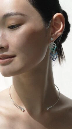 Izar Choker White Gold Plated -Lustre Jewelry Shop Alba Chandeliers Sapphire Rain Silver 7S7SJ