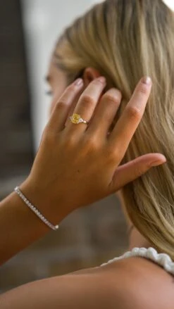 Alma Canary Radiant Ring 9K White Gold -Lustre Jewelry Shop AlmaCanaryRadiantRing433