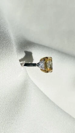 Alma Canary Radiant Ring 9K White Gold -Lustre Jewelry Shop AlmaCanaryRing Still2