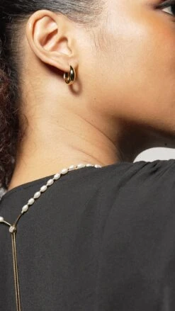 Lizzy Pearl Necklace 18K Gold Vermeil -Lustre Jewelry Shop Almond Shape Pearl Necklace 988