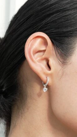 Amare Heart Hoops White Gold Plated -Lustre Jewelry Shop Amare Heart Hoops Silver 99D