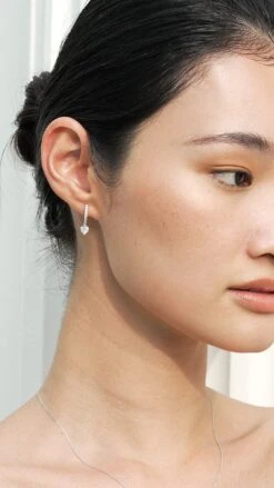 Amare Heart Hoops White Gold Plated -Lustre Jewelry Shop Amare Heart Hoops Silver 9D9DJSJ