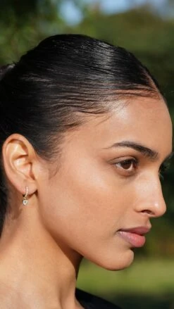 Amare Heart Hoops 18K Gold Vermeil -Lustre Jewelry Shop Amare YG SKLSLK1