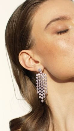 Amy Heart Chandelier Earrings White Gold Plated -Lustre Jewelry Shop Amy Heart Chandelier Earrings 322