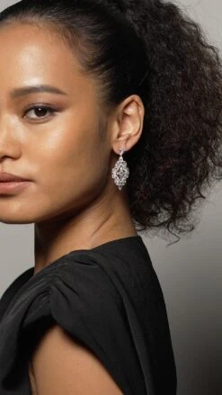 Antoinette Chandeliers White Gold Plated -Lustre Jewelry Shop Antoinette Chandeliers 373722