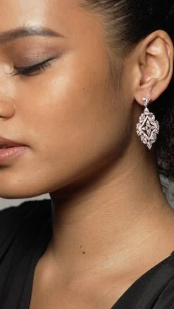 Antoinette Chandeliers White Gold Plated -Lustre Jewelry Shop Antoinette Chandeliers 77652