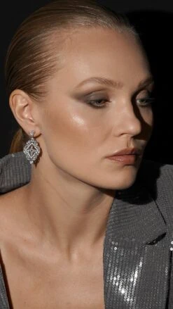 Antoinette Chandeliers White Gold Plated -Lustre Jewelry Shop Antoinette Chandeliers Silver 98FJKD3