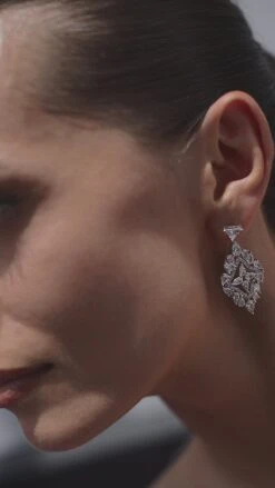 Antoinette Chandeliers White Gold Plated -Lustre Jewelry Shop Antoinette Chandeliers Silver JDKJD787