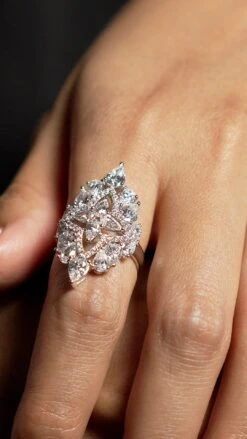 Antoinette Ring White Gold Plated -Lustre Jewelry Shop Antoinette Ring White Gold 8778HHJSH