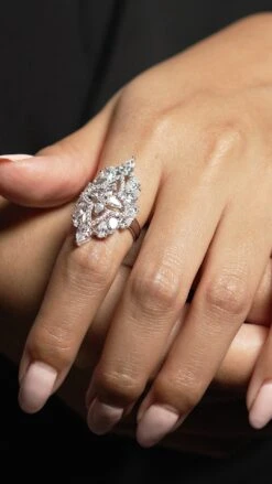 Antoinette Ring White Gold Plated -Lustre Jewelry Shop Antoinette Ring White Gold 98928982JHJSH