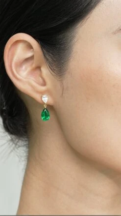 Arabella Emerald Earrings 18K Gold Vermeil 22 Arabella Emerald Earrings 18K Gold Vermeil -Lustre Jewelry Shop Arabella Emerald Earrings Gold Vermeil 9DD9SA