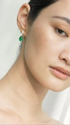 Arabella Emerald Earrings 18K Gold Vermeil 21 Arabella Emerald Earrings 18K Gold Vermeil -Lustre Jewelry Shop Arabella Emerald Earrings Gold Vermeil D8D8DSJS