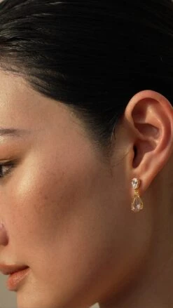 Arabella Morganite Earrings 18K Gold Vermeil -Lustre Jewelry Shop Arabella Morganite Earrings Gold Vermeil 7S7SAA