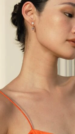 Arabella Morganite Earrings 18K Gold Vermeil -Lustre Jewelry Shop Arabella Morganite Earrings Gold Vermeil 9S9