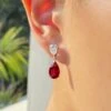Arabella Ruby Earrings White Gold -Lustre Jewelry Shop Arabella Ruby Earrings White Gold 9D9DS