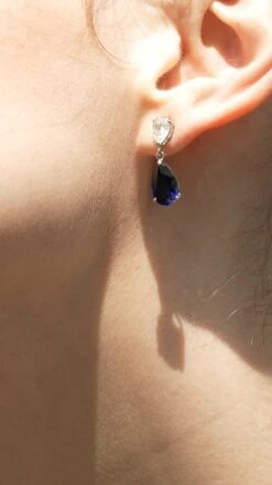 Arabella Sapphire Earrings 9K White Gold -Lustre Jewelry Shop Arabella Sapphire Earrings White Gold 0DDS