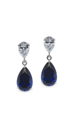 Arabella Sapphire Earrings 9K White Gold -Lustre Jewelry Shop Arabella Sapphire Earrings White Gold 9D9DS