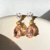 Arabella Morganite Earrings 18K Gold Vermeil -Lustre Jewelry Shop ArabellaDrops MG Still