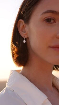 Athena Baguette Round Drops White Gold -Lustre Jewelry Shop Athena Baguette Round Drops White Gold DUIUS87