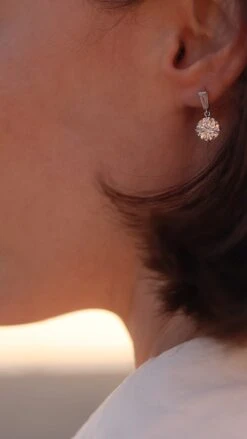 Athena Baguette Round Drops White Gold -Lustre Jewelry Shop Athena Baguette Round Drops White Gold KJDS898