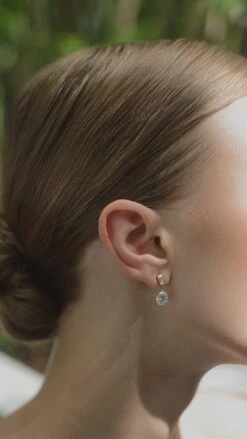 Athena Baguette Round Drops Yellow Gold -Lustre Jewelry Shop Athena Baguette Round Drops Yellow Gold D98SKS111