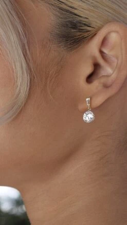 Athena Baguette Round Drops Yellow Gold -Lustre Jewelry Shop Athena Baguette Round Drops Yellow Gold DIODO0