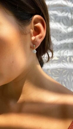 Athena Baguette Round Drops Yellow Gold -Lustre Jewelry Shop AthenaDrops YG 2