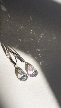 Blythe Pear Drop Earrings 9K White Gold -Lustre Jewelry Shop Blythe Pear Drop Earrings 9K White Gold IOSS