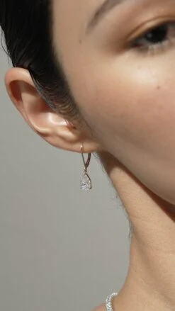 Blythe Pear Drop Earrings 9K White Gold