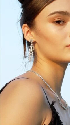 Brady Earrings White Gold Plated -Lustre Jewelry Shop Brady Earrings 98981111